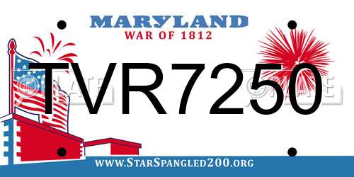 TVR7250 Maryland License Plate