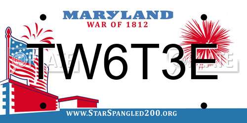 TW6T3E Maryland License Plate