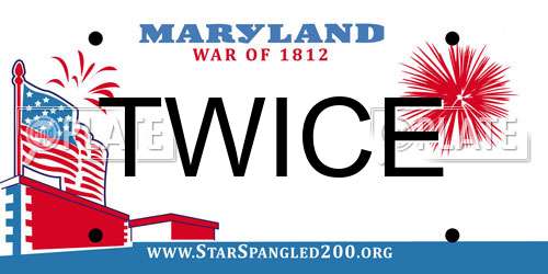 TWICE Maryland License Plate