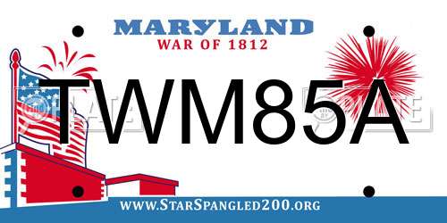 TWM85A Maryland License Plate