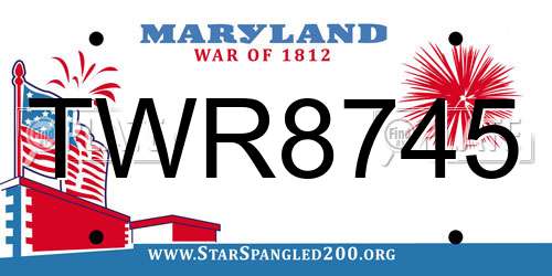 TWR8745 Maryland License Plate