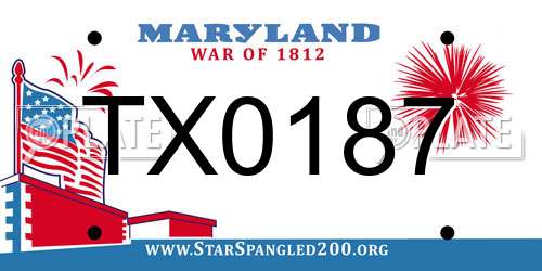 TX0187 Maryland License Plate