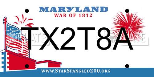 TX2T8A Maryland License Plate