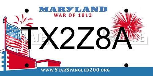 TX2Z8A Maryland License Plate