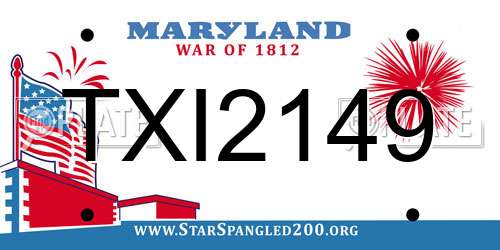TXI2149 Maryland License Plate