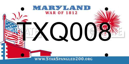 TXQ008 Maryland License Plate