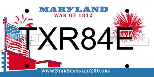 TXR84E Maryland License Plate