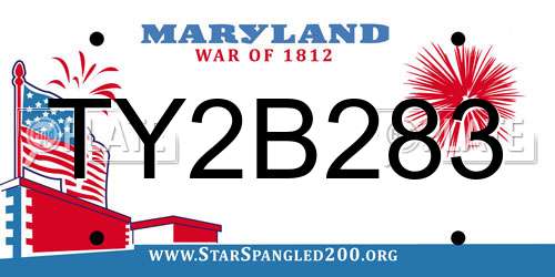 TY2B283 Maryland License Plate