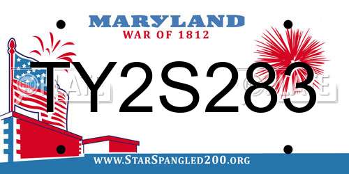 TY2S283 Maryland License Plate