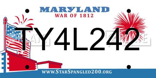 TY4L242 Maryland License Plate