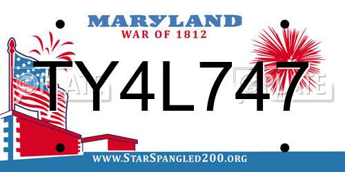 TY4L747 Maryland License Plate