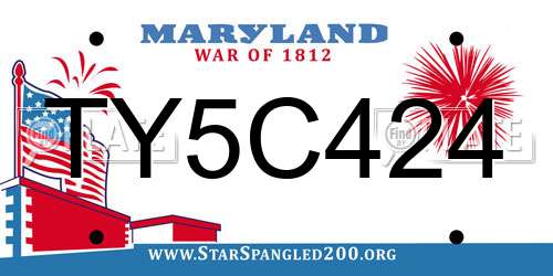TY5C424 Maryland License Plate