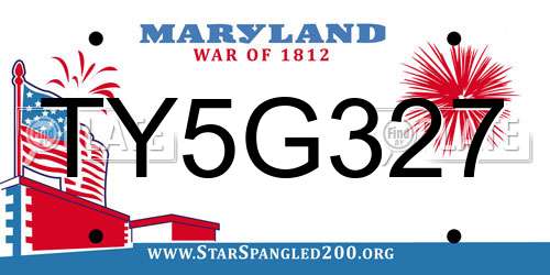 TY5G327 Maryland License Plate
