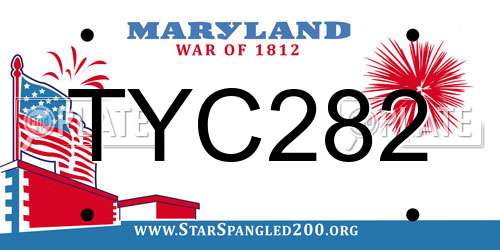 TYC282 Maryland License Plate