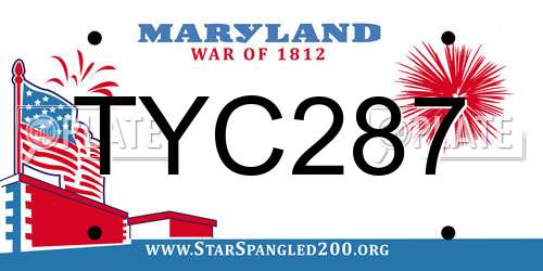 TYC287 Maryland License Plate