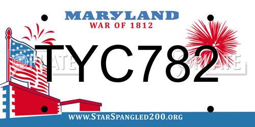 TYC782 Maryland License Plate