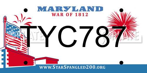 TYC787 Maryland License Plate