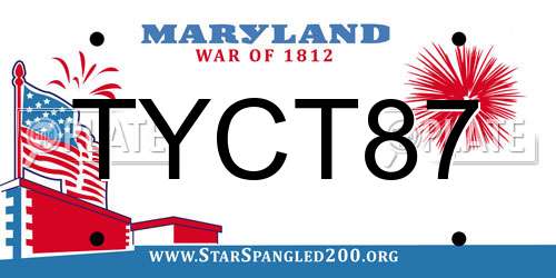 TYCT87 Maryland License Plate