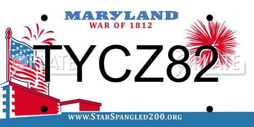 TYCZ82 Maryland License Plate