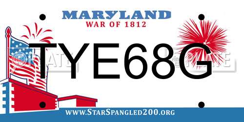 TYE68G Maryland License Plate