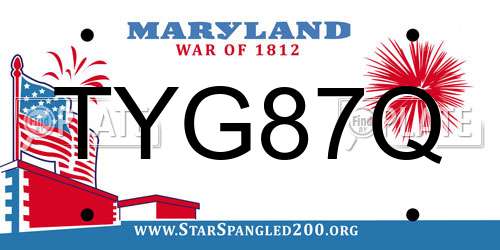 TYG87Q Maryland License Plate