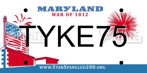 TYKE75 Maryland License Plate