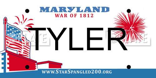 TYLER Maryland License Plate