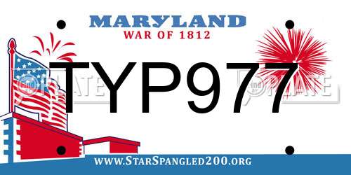 TYP977 Maryland License Plate