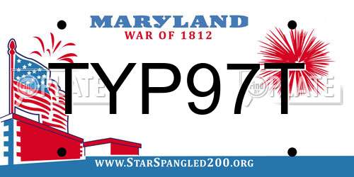 TYP97T Maryland License Plate
