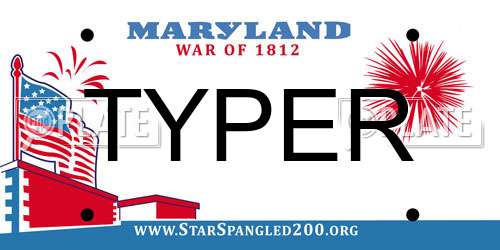 TYPER Maryland License Plate