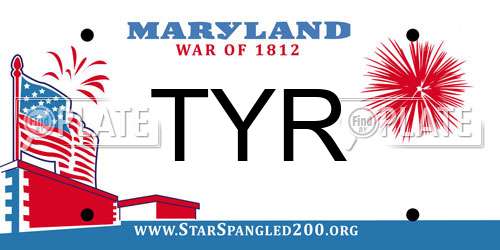 TYR Maryland License Plate