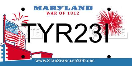 TYR23I Maryland License Plate