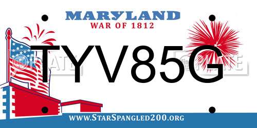 TYV85G Maryland License Plate