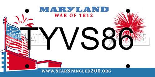 TYVS86 Maryland License Plate