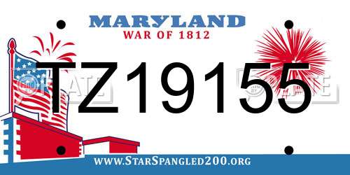 TZ19155 Maryland License Plate