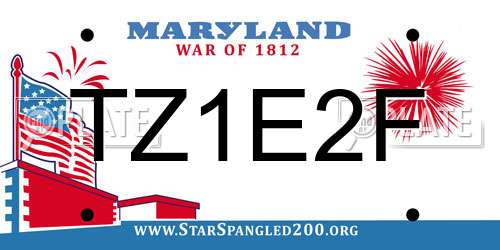 TZ1E2F Maryland License Plate
