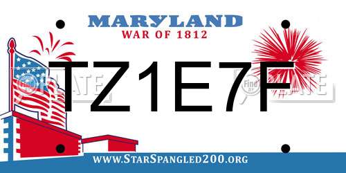 TZ1E7F Maryland License Plate