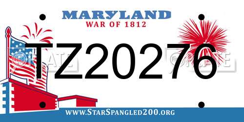 TZ20276 Maryland License Plate