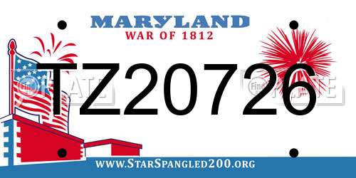 TZ20726 Maryland License Plate