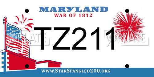 TZ211 Maryland License Plate