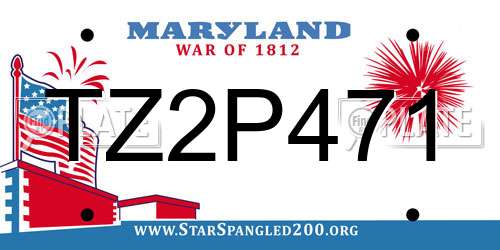 TZ2P471 Maryland License Plate