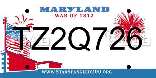TZ2Q726 Maryland License Plate