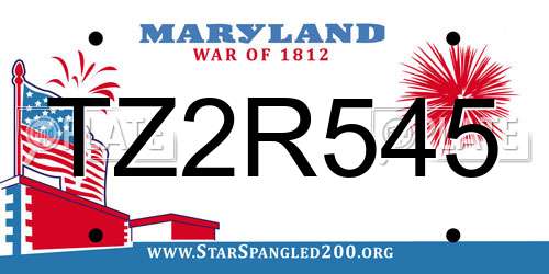 TZ2R545 Maryland License Plate