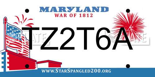 TZ2T6A Maryland License Plate