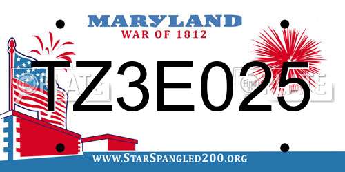 TZ3E025 Maryland License Plate