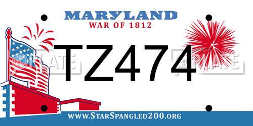 TZ474 Maryland License Plate