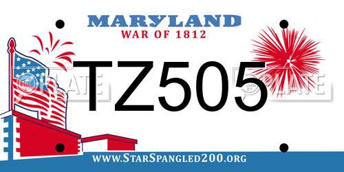 TZ505 Maryland License Plate