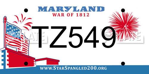 TZ549 Maryland License Plate