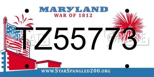 TZ55773 Maryland License Plate