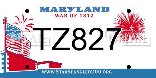 TZ827 Maryland License Plate